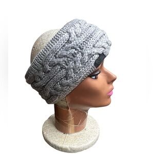 The North Face grey Oh Mega fleece lined headband